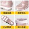 Winter cotton rain shoes women's warm velvet rubber shoes kitchen padded cotton medium tube water shoes medium short boots fashion non-slip cover