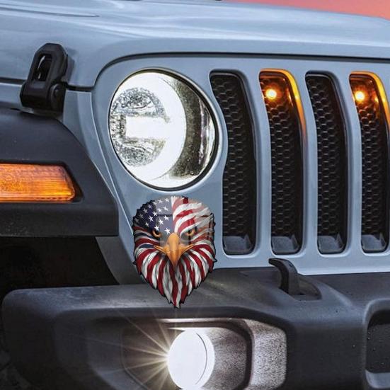 Reflecterende Adelaarsogen USA Vlag Sticker Patriotische Auto Sticker met 3D Effect Hoge Zichtbaarheid Dag & Nacht Weerbestendig Vinyl voor Auto Vrachtwagen SUV