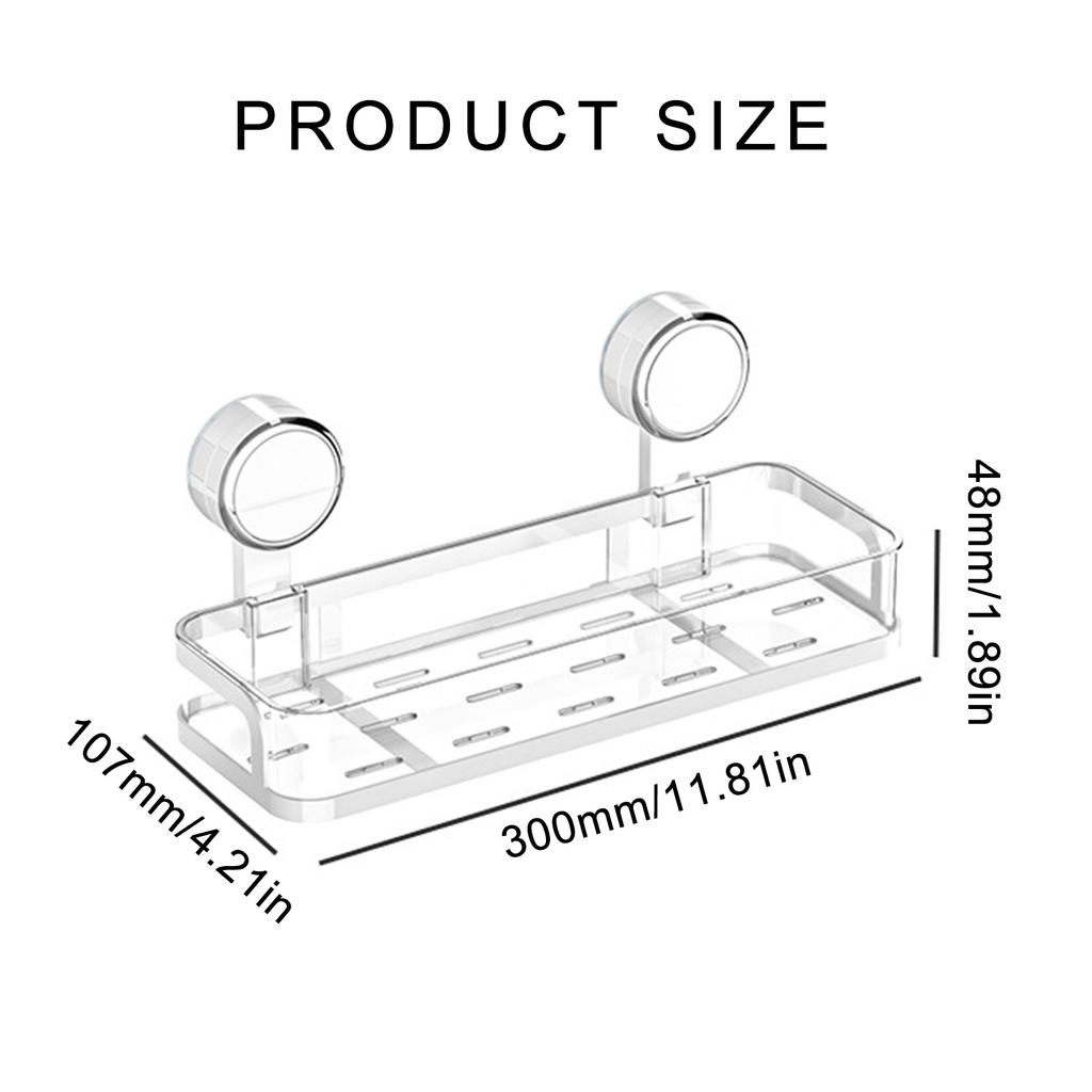 Suction Cup Storage Shelf For Bathroom Wasy Installation Bathroom Organizers Storage Rack Suitable For All Smooth Walls