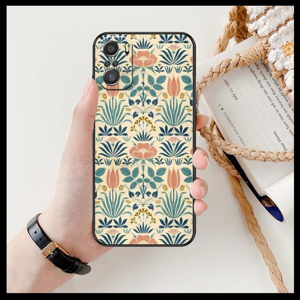 Art Flowers Banana Leaf  For Xiaomi Redmi Note 10S 10 9T 9S 9 8T 8 7S 7 6 5A 5 Pro Max Soft Black Phone Case