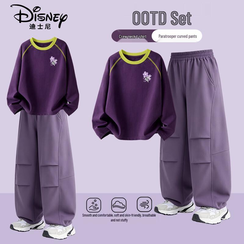 Disney Girls' Casual Long Sleeve T-Shirt and Pants Set