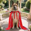Adjustable Dog King Cloak Velvet Trimmed With Crown Dog King Cape Cozy Breathable Pet Costume for Halloween Christmas Cosplay