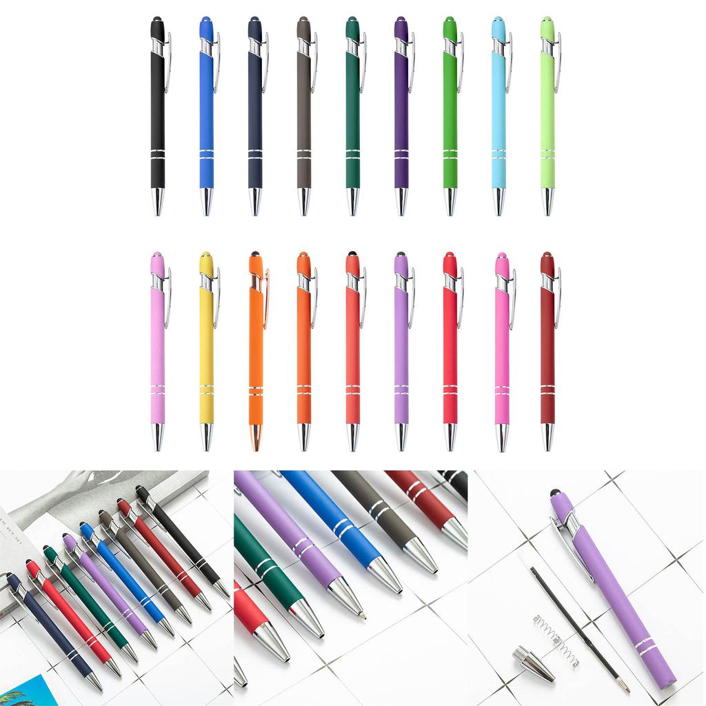 6 bucăți stilou 2-în-1 stilou stilou stilou retractabil cu vârf de stylus, cerneală neagră și scris fără probleme pentru femei bărbați