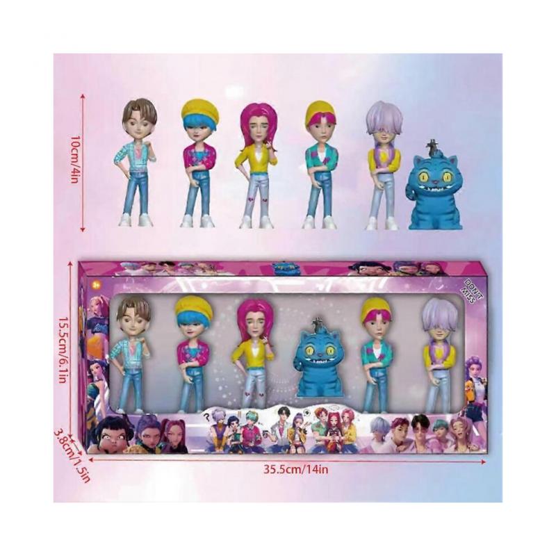 (6 piezas Mezcla B)6 Piezas K-POP Cazador de Demonios Muñecas Figura de Acción Saja Boys Juguete Rumi Mira Zoey Figurita Muñeca Regalo de Cumpleaños Para Niños Fans
