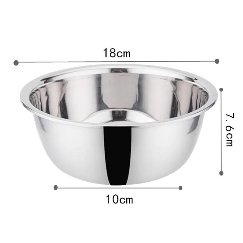 Edelstahlschüssel DIY Kuchen Brot Salat Mixer Abendessen Runde Suppen Reis Schüssel Teller Küche Kochwerkzeuge