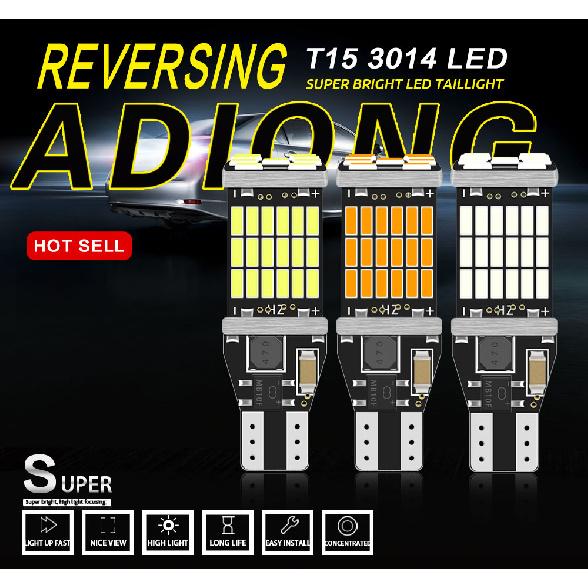 2pcs T15 W16W 921 912 Car Reverse Light 45SMD 4014 Bright LED Bulbs Canbus No Error Easy Installation 12V Backup Safety Universa Bulbs 7