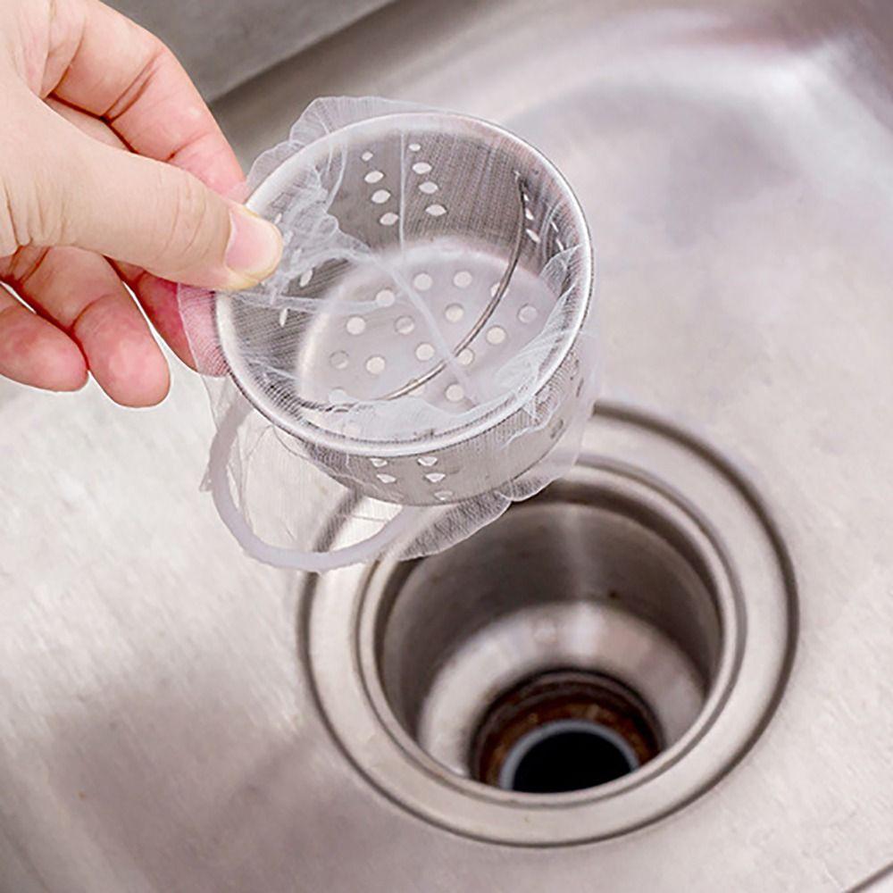 100Pcs/Bag Stretchable Disposable Filter Screen Disposable Sink Strainer Bag  Dishwashing Sink