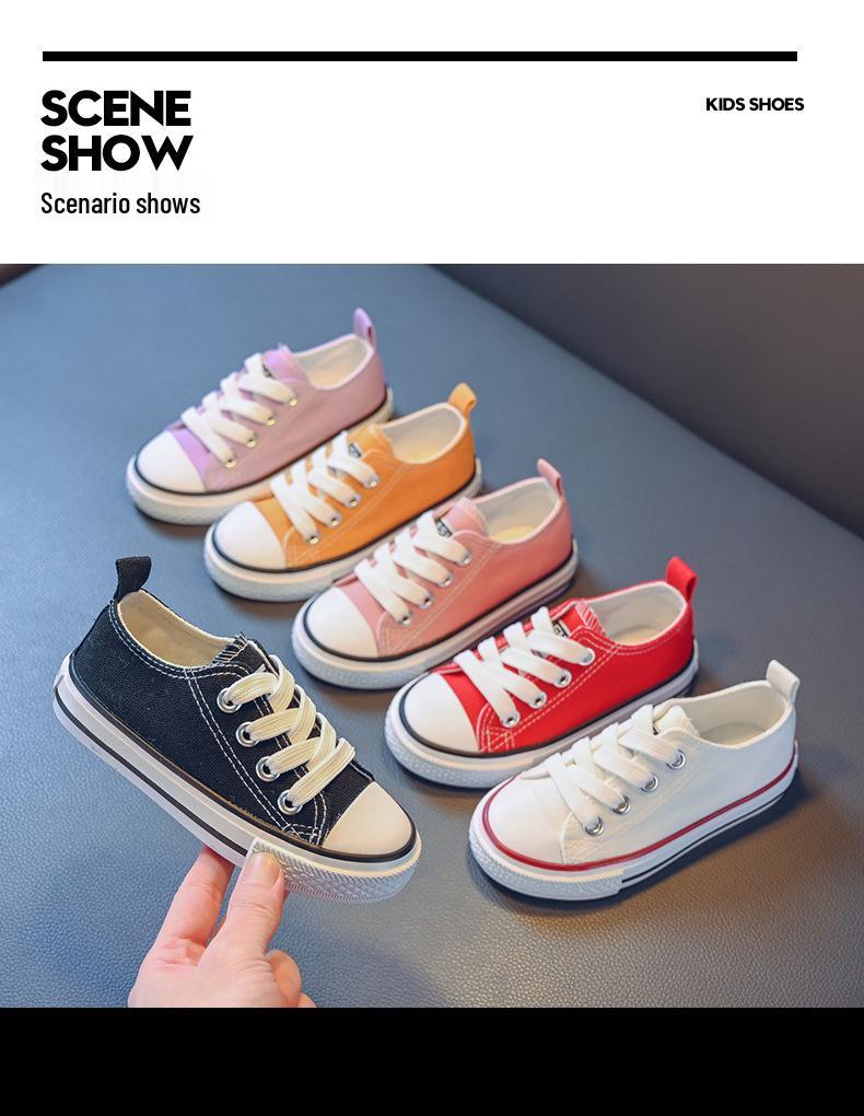 2026 Summer Korean Style Girls' Canvas Shoes: Soft Sole for Small, Medium, & Large Children – Ideal for School & Play