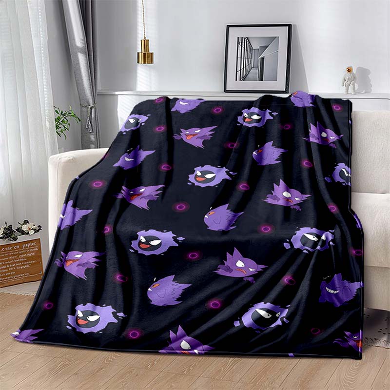 P-Pokemon G-Gengar Print Blanket Warm Soft and Comfortable Home Travel Blanket Sofa Bedding Camping RV Blanket Luxury Gift