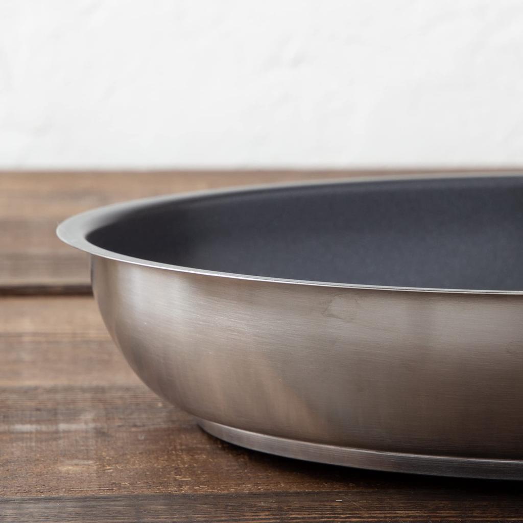 Endo Shoji Commercial Murano Induction Teflon Select Frying Pan, 28cm, Induction Compatible, 18-8 Stainless Steel with Teflon Coating (AHLV703)