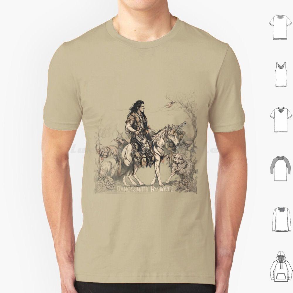 Dances With Wolves T Shirt Cotton Men Women DIY Print Dances With Wolves Wolves Kevin Costner Movie Wolf Dances Dance Music S