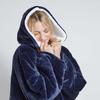 Flannel Lazy Wearable Blanket Hoodie for Indoor & Outdoor Cold-Weather Comfort