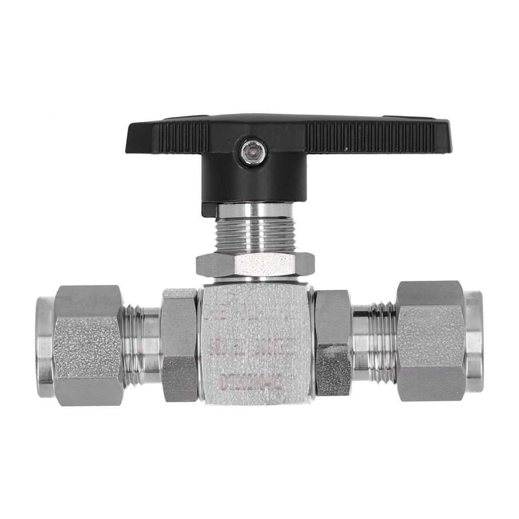 Ball Valve Straight Through 3 8in Thread Fluid Control Stainless Steel Pipe Fitting with Handle