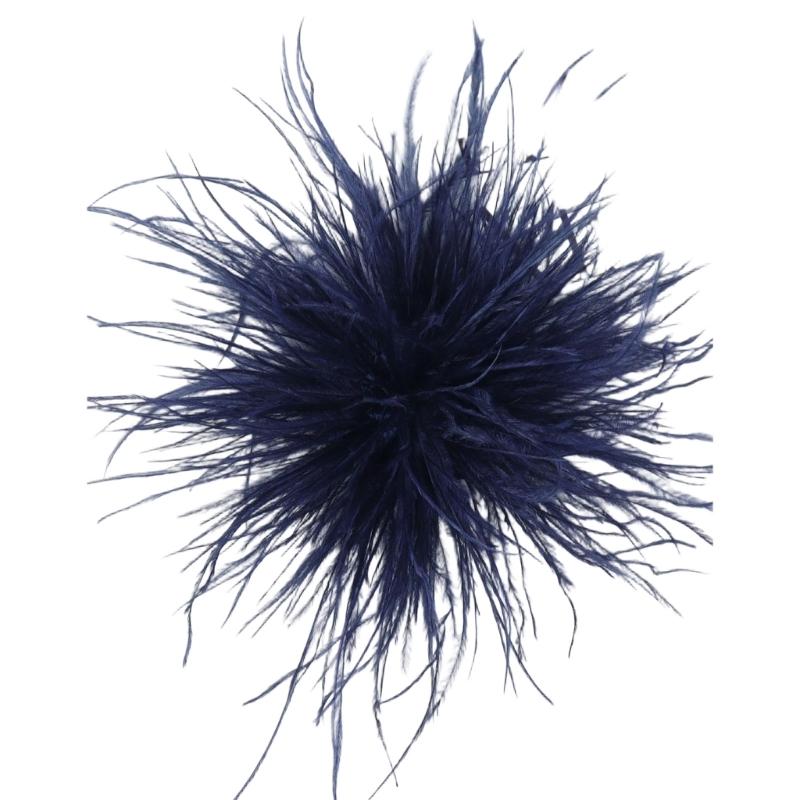 Handcrafted Natural Feather Flower Brooch, Full Radiating Design Badge with Pin Back and Hair Clip for Outfit Styling