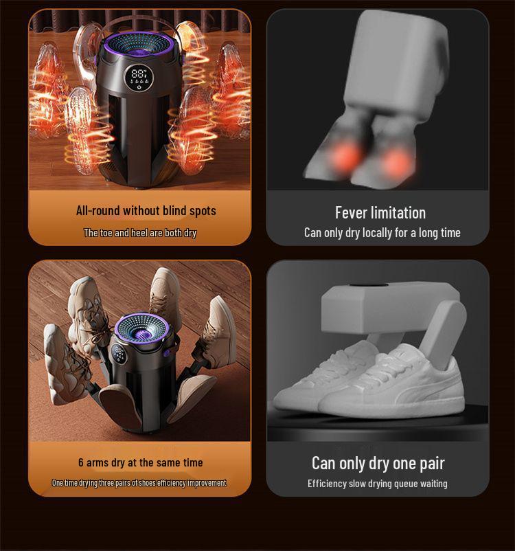 Portable German Smart Shoe Dryer with Timer - Quick Dry, Foldable, Constant Temperature, Deodorizing & Sterilizing