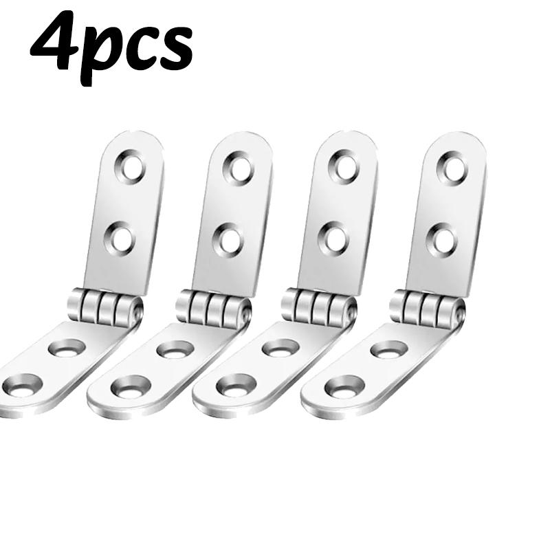 1-10PC 180 Degree Foldable Hinge Flap Screw-On Hinges Metal Rounded Corner Hinge Sewing Machine Cabinet Door Hardware Accessory