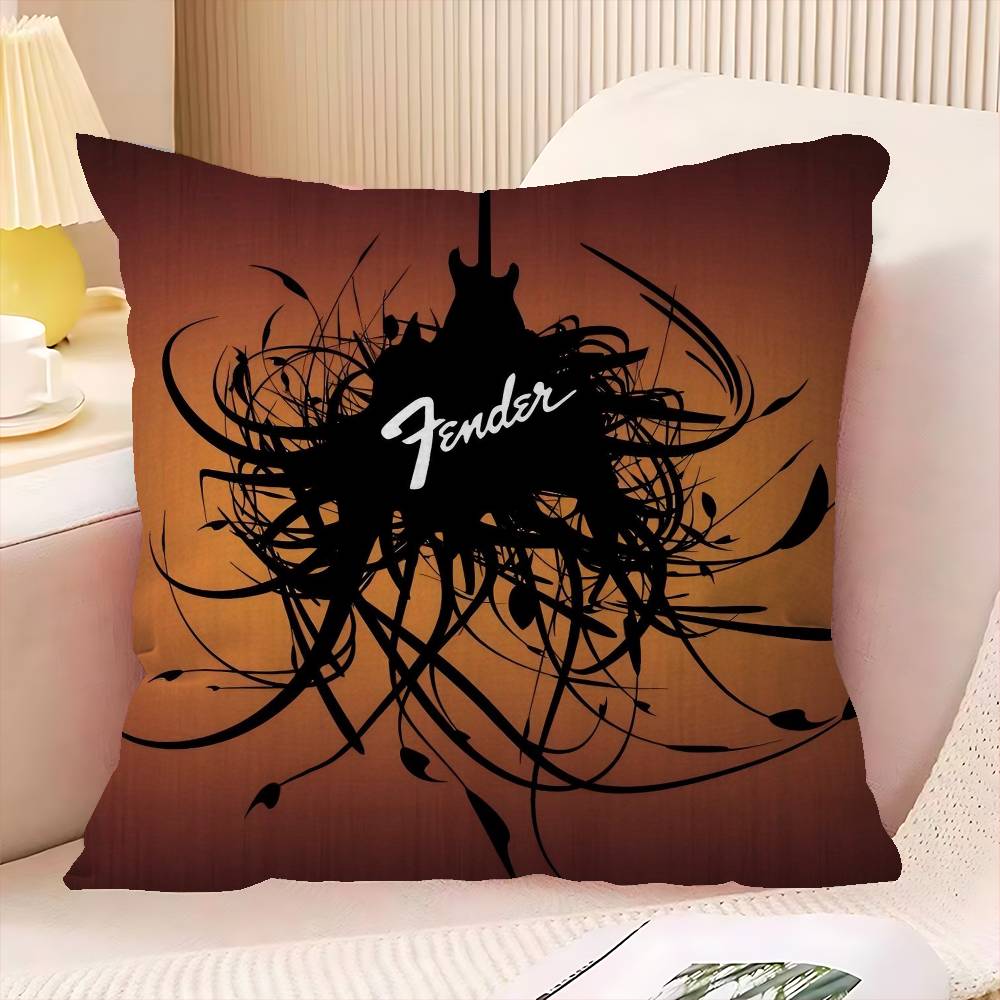 Cool F-Fender G-Guitar Cushion Cover Inches Farmhouse Decor Home Throw Pillow Covers For Couch Decorations