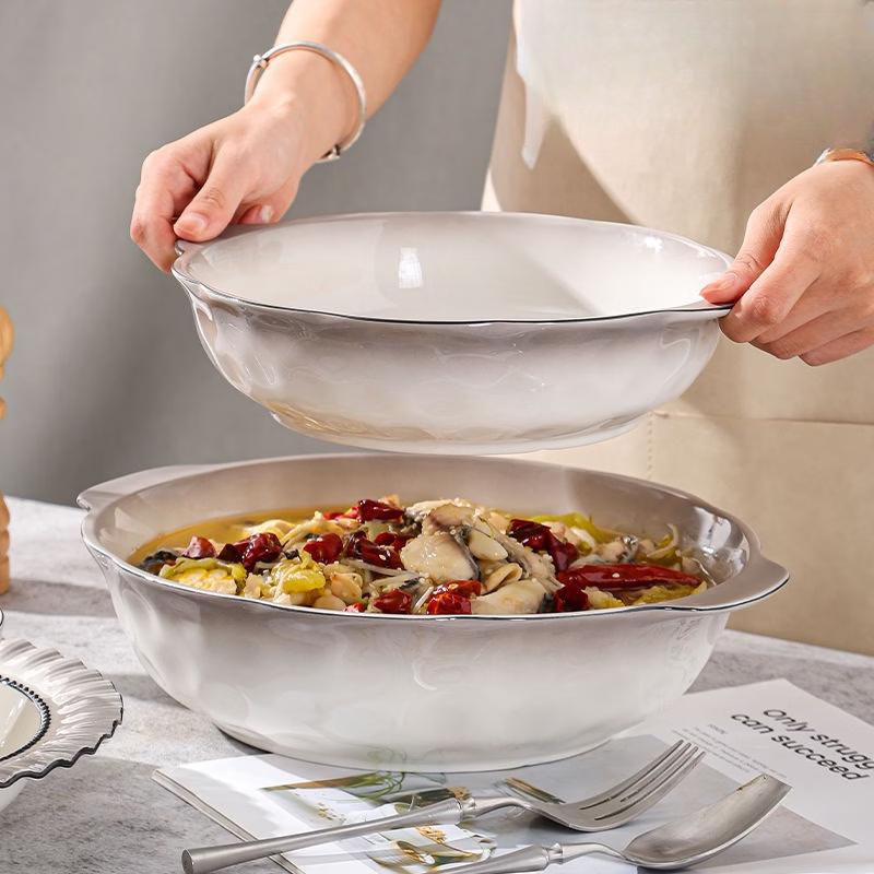 ZISIZ Ceramic Family Soup & Serving Bowl Set