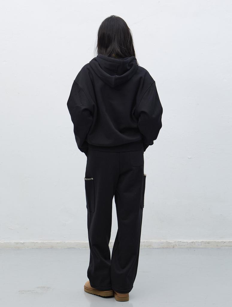Generalidea Unisex Stitch Sweat Hoodie Set [Black] / Sbe4U51013Set