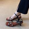 Fashion Ladies Shoes 2025 Summer Open Toe Women's Sandals Dress Sandals Women Fashion Flower Dec Shoes Woman New Buckle Thin Heels