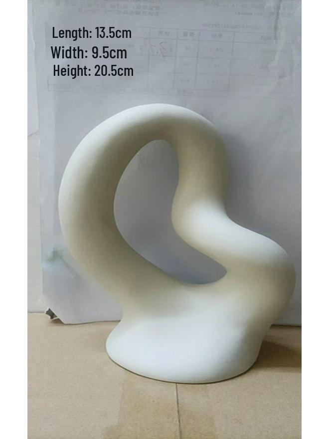 White Ceramic Vase with Dried Baby's Breath for Living Room or Dining Table Decoration
