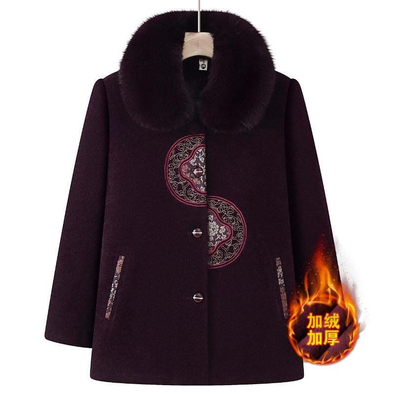 New winter fleece coat grandma winter mink top woolen coat thick
