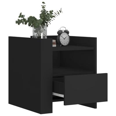 Nightstand Black 45 X 50 X 50 Cm Particleboard