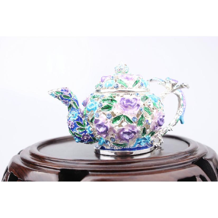 Chińskie Retro Pastoralny Styl Emaliowane Pudełko na Biżuterię Rękodzieło Dekoracja Domu Czajnik Mała Ozdoba Pudełko na Biżuterię