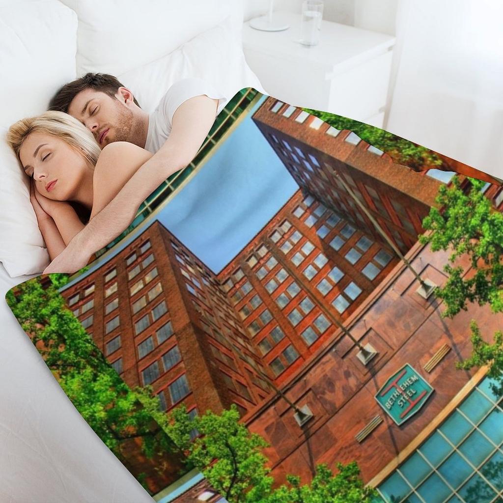 Bethlehem Steel Headquarters Throw Blanket Soft Plaid Warm for Winter Warm Winter Vintage Blankets