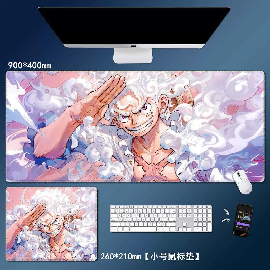 Cartoon ONE PIECE Leather Mouse Pad Large Monkey D. Luffy Roronoa Zoro Keyboard Pad Anime Peripheral Table Pad Non-slip Mouse Pad for Boys and Girls
