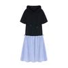 Sally St Color Block Hooded Loose Fit Dress_I6B-Cop013