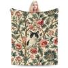 Vintage Poppy Warm Soft Blankets Students Plush Throw Blanket Print Home Decor Flannel Bedspread Sofa Bed Cover