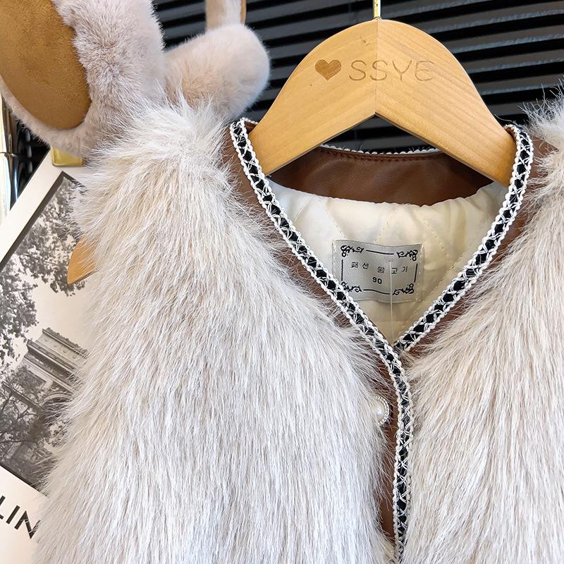 Mädchen Winterfellmantel - Luxuriöser koreanischer Stil Babyweste TW082