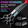 Fenice 7 Inch JP440C Steel Pet Grooming Curved Chunker Scissors Trimming Dog Hairdressing Beauty Magic Shears 70% ThinningRate