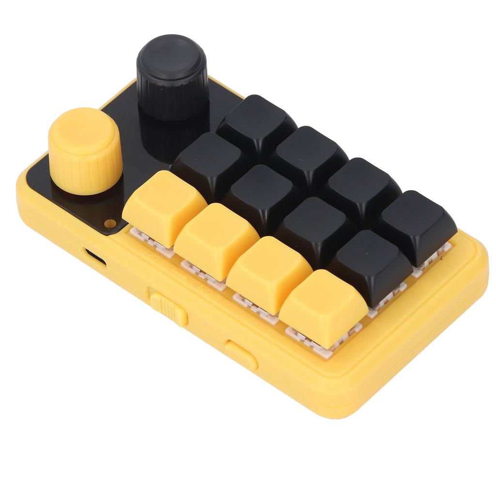 One Handed Programmable Mechanical Keyboard 12 Keys Dual Knob Red Switch RGB Programmable Keypad