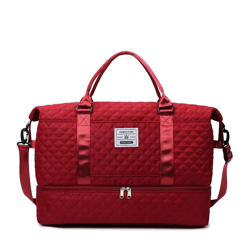 Korean Style Large Capacity Quilted Gym Bag - Yoga, Travel, Crossbody & Mother-Child Handbag