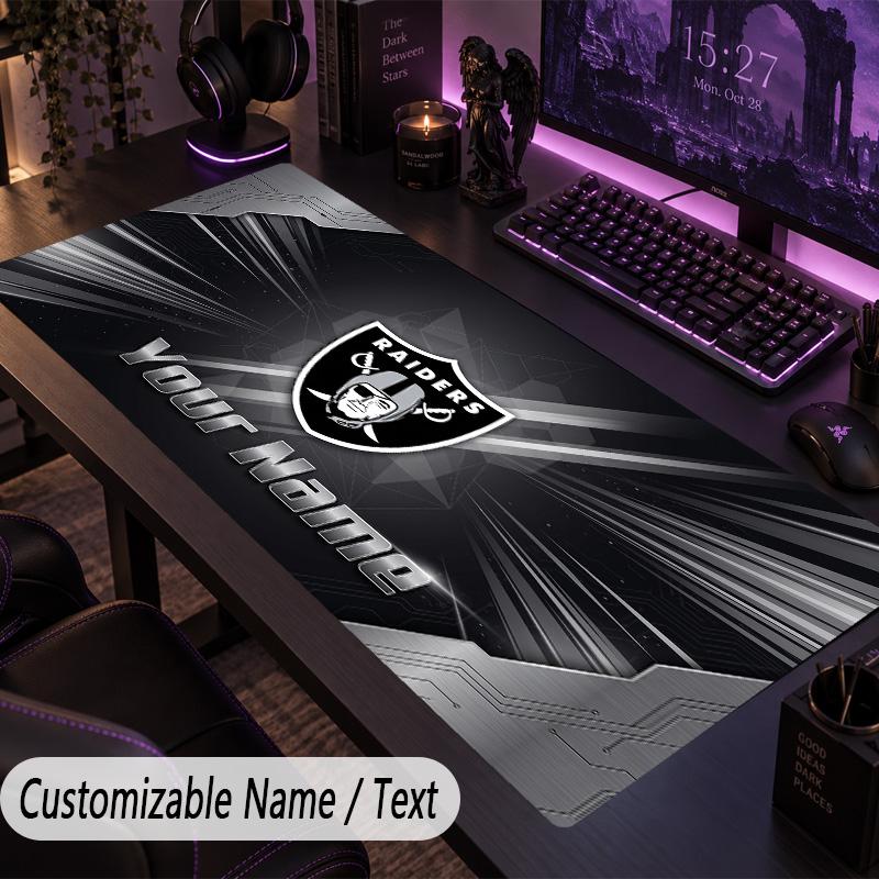 Tappetino per Mouse Grande Las Vegas Raiders Testo Nome Personalizzato Tappetino da Scrivania Personalizzato Tappetino da Gioco Antiscivolo