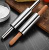 Wooden Handle Stainless Steel Rolling Roller, Hammer, Dumpling Skin Rolling Stick, Household Kitchen