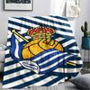 1Pc Real Sociedad Print Flannel Blanket, High Quality Comfortable for All Seasons, Home Decor, Warmth and Comfort, Perfect for Christmas Gifts