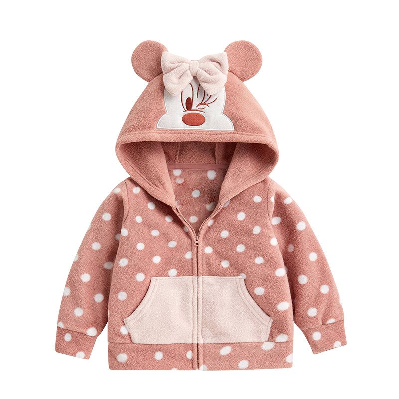 Children's Fleece Autumn and Winter Hooded Cartoon Jacket