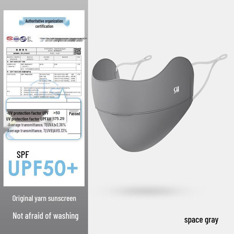 Damen 3D Sonnenschutz Eisseide UV-Schutz Gesichtsmaske - Verstellbar, Atmungsaktiv, Feuchtigkeitsspendend
