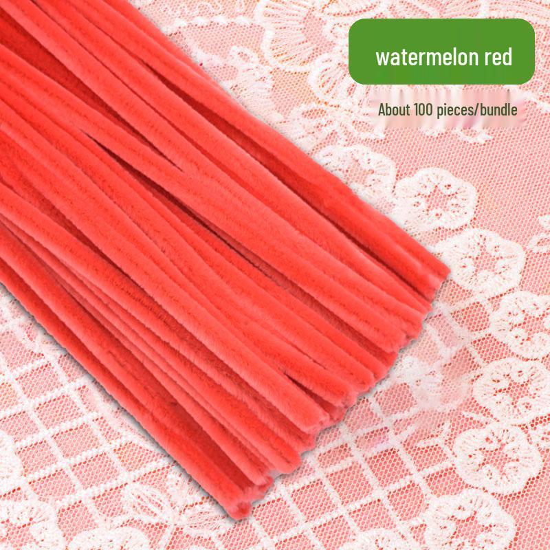 Thickened White Chenille Pipe Cleaners - Mixed Colors for DIY Bouquet Crafts