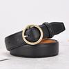 Women'S Jeans Belt Women'S Leather Casual Cowhide Belt Thin And Simple