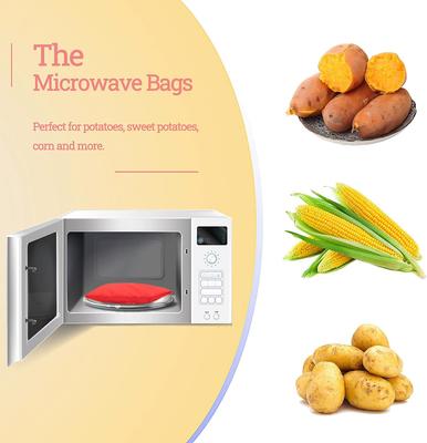 Mikrodalga Patates Torbası Yeniden Kullanılabilir Ekspres Mikrodalga Patates Ocak Çantası Fırında Patates Ocak Mükemmel Patates 4 Dakika Kırmızı Fırında Kese