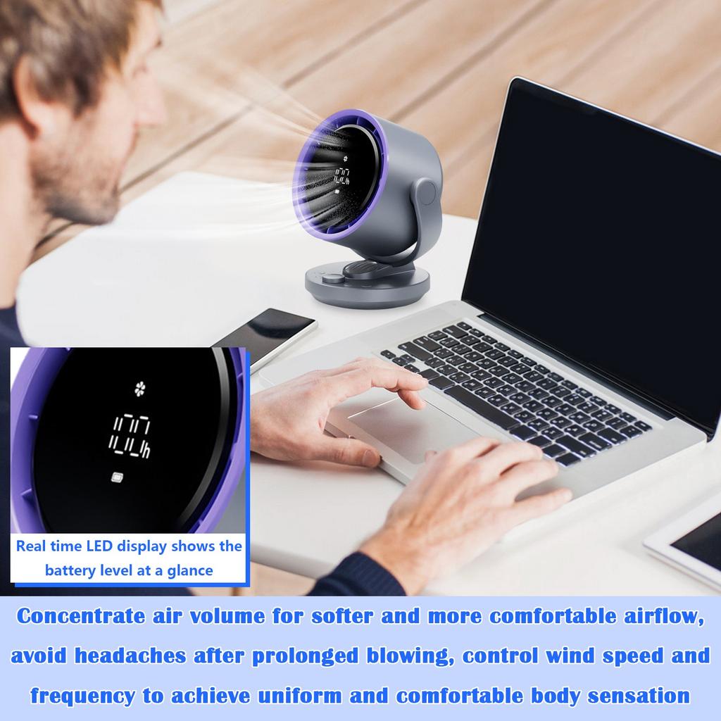 High Speed 100 Gear Shaking Silent USB Charging Small Turbine Desktop Small Fan