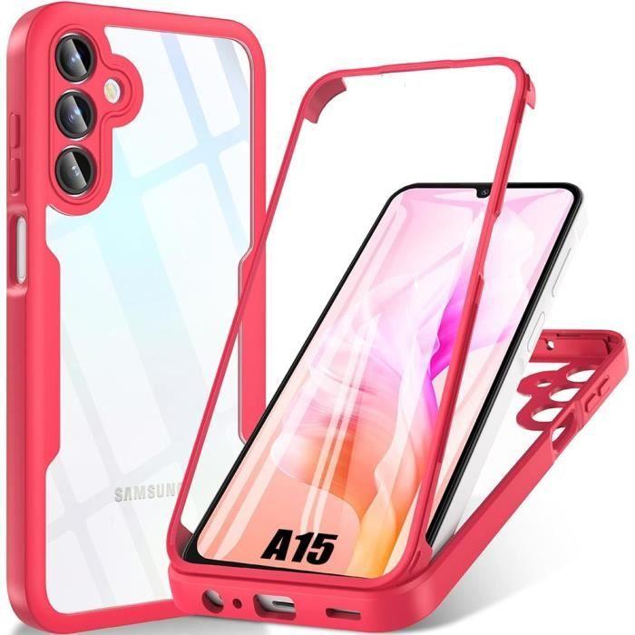 Coque 360 - Samsung - Galaxy A15 5G - Protection Intégrale - Rouge - Absorption des chocs