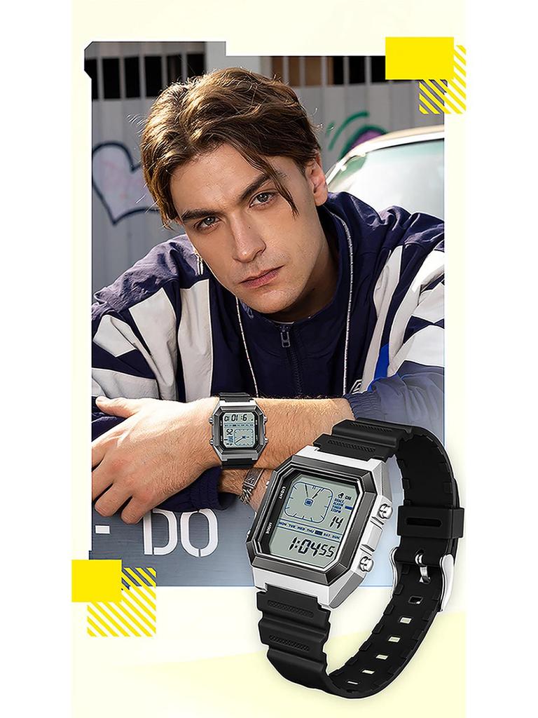 Sanda 6307 Quadratische Analoge Wasserdichte Leuchtende Countdown-Uhr
