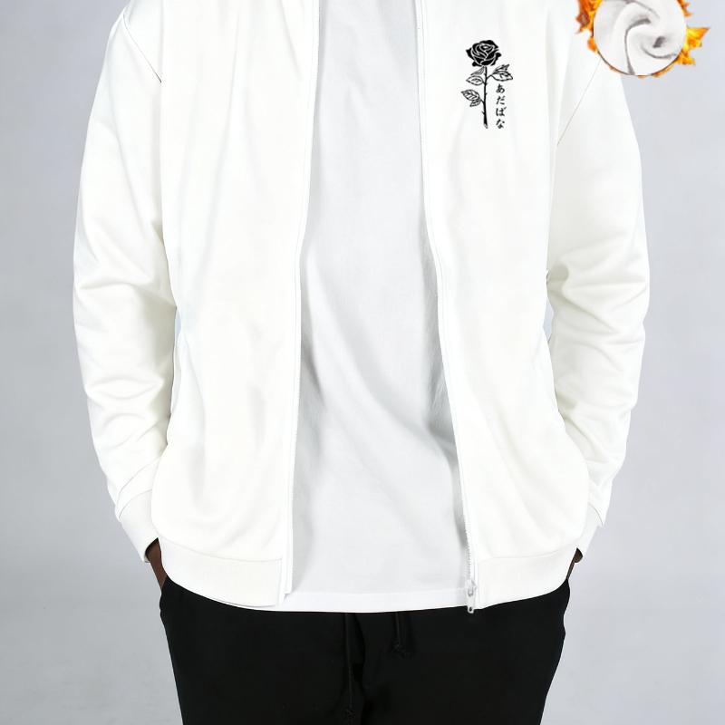 

Faux Leather Trimmed Fleece Baseball Jacket, Black, Edgy Look XXL