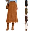 Damen Color Retro A-Linien-Rock mit Nieten und Quaste für Herbst Winter