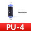 Quick-Connect Pneumatic Air Tube Coupler PU Sizes 4-12, Straight Through, PBT Plastic